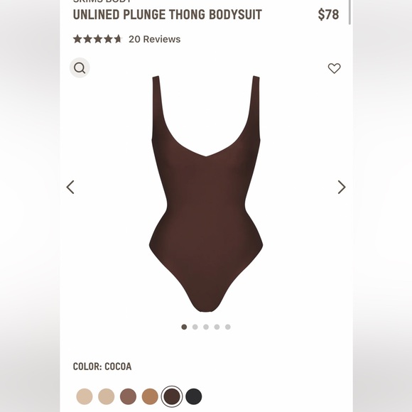 Skims unlined plunge thong bodysuit - Picture 2 of 10